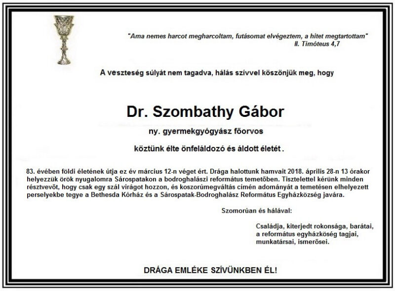 Dr. Szombathy Gábor